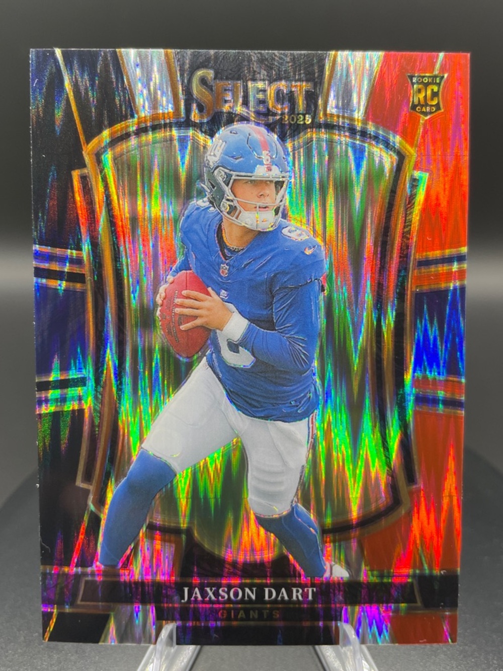 2025 Panini Select - Concourse Jaxson Dart #93 Black & Red Shock Prizm (RC)